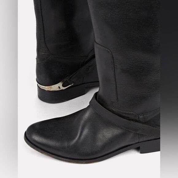 GOLDEN GOOSE Charlie Knee-High Leather Bootstrap Size EU 37 US 7 NWOB READ - Picture 7 of 11
